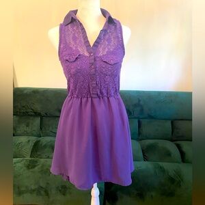 Purple lace babydoll mini sundress
